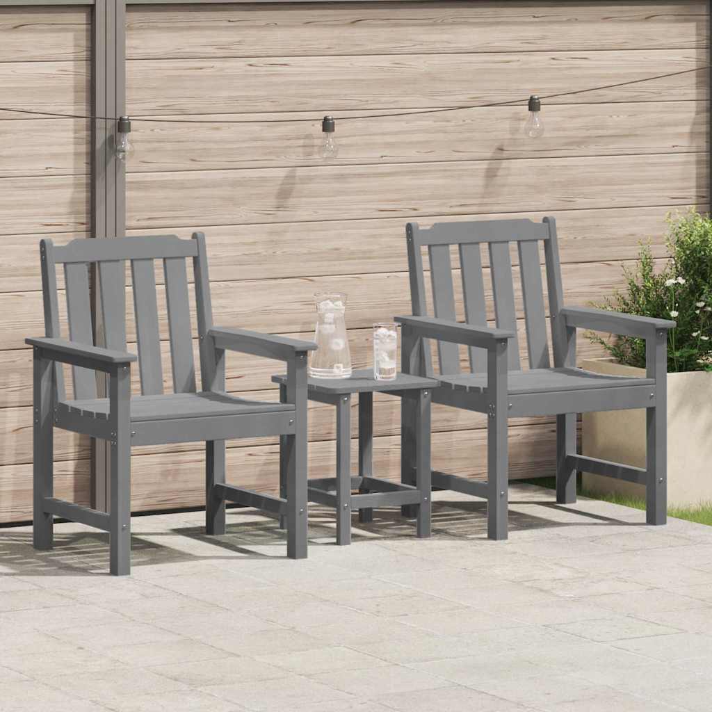 Garden Dining Chair Set 2 pcs Light Grey 65.5 x 59 x 88 cm HDPE