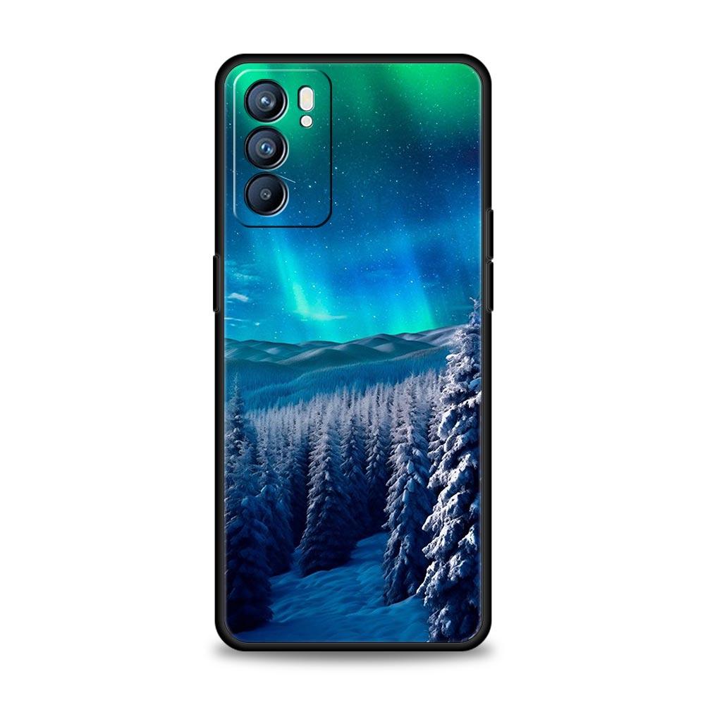 

Beautiful northern lights Phone Case For Oppo Reno8 Reno7 Reno6 Pro A54 5G Find X6 X5 A53 A52 A9 A15 A95 A17 A16 A57 A31 Cover Reno7 Pro 5G