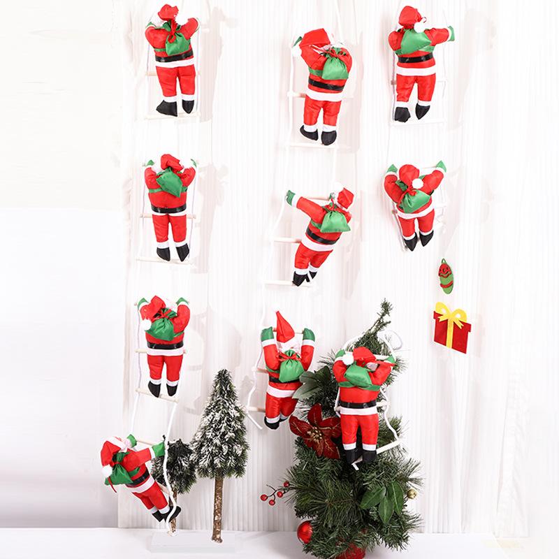 Climbing Ladder Santa Claus Climbing Rope Multi-person Ladder Christmas Toy Gift Decorative Ornament Scene Decoration Polyester