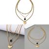 Fashion Heart Shape Multilayer Necklace For Women With Zinc Alloy Pendant