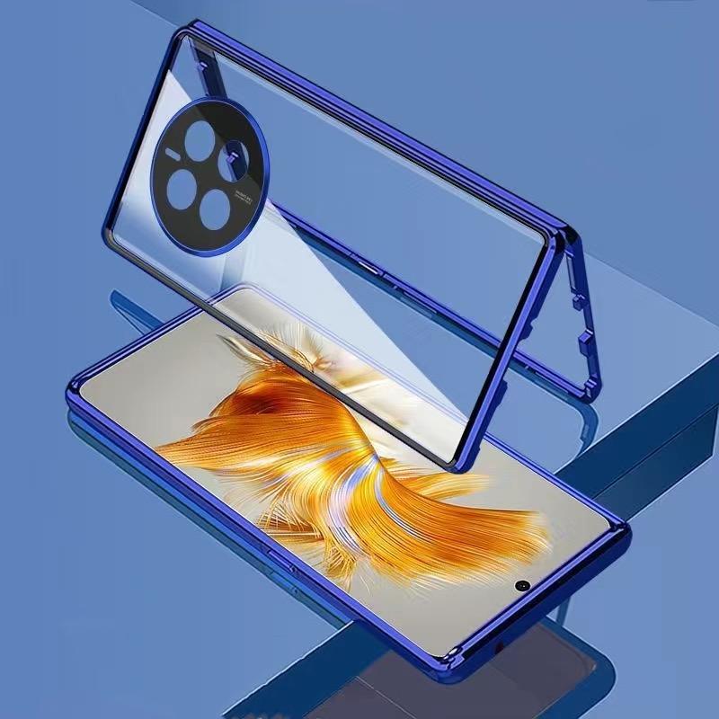 360 Full Case For Realme 12 Pro Plus Case Double Sided Magnetic Adsorption Metal Tempering Glass Protect Cover For Realme 12Pro
