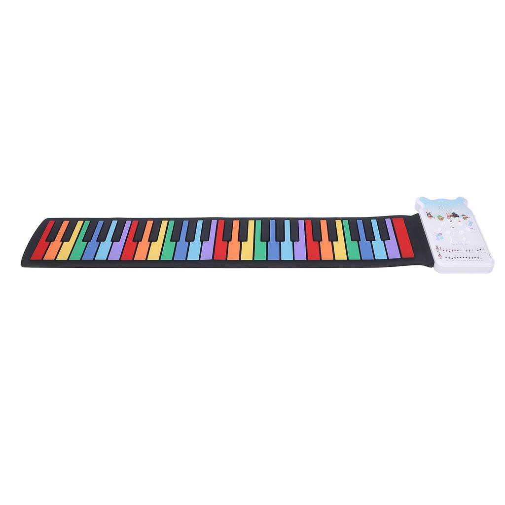 Roll Up Piano Keyboard with Speaker 49 Keys Foldable Colorful USB Rechargeable Silicone Electronic