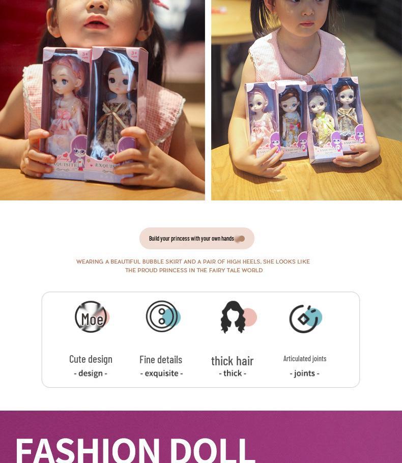 17cm Barbie Princess BJD Doll with Changeable Clothes - Perfect Birthday Gift for Girls