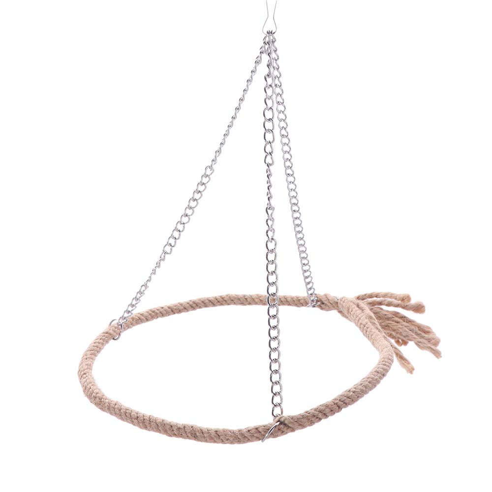 Metalen Ophangkooi Vogel Speelgoed Katoenen Touw Vogel Hangmat Zitstok Vogel Touw Ring Schommel Speelgoed Huis