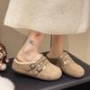 Super fire embroidered bottom Birkenstocks women's autumn and winter new bag head half slippers, wearing versatile cotton slippers