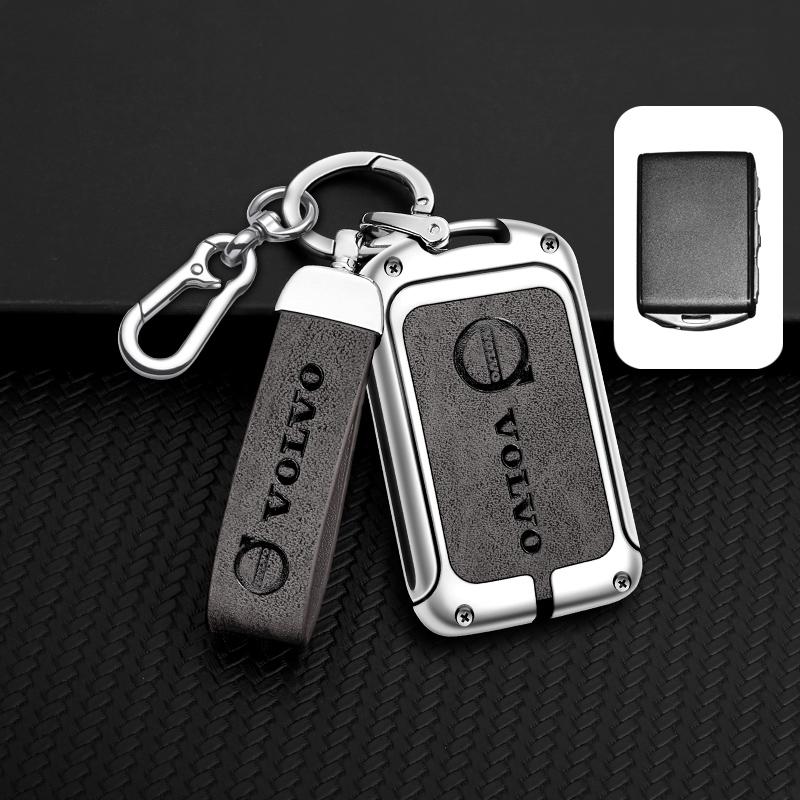 Zine Alloy Leather Car Key Case Shell Cover Holder Protection For Volvo XC60 XC40 XC90 S90 V60 S60 V90 C40 Polestar 1 Polestar 2