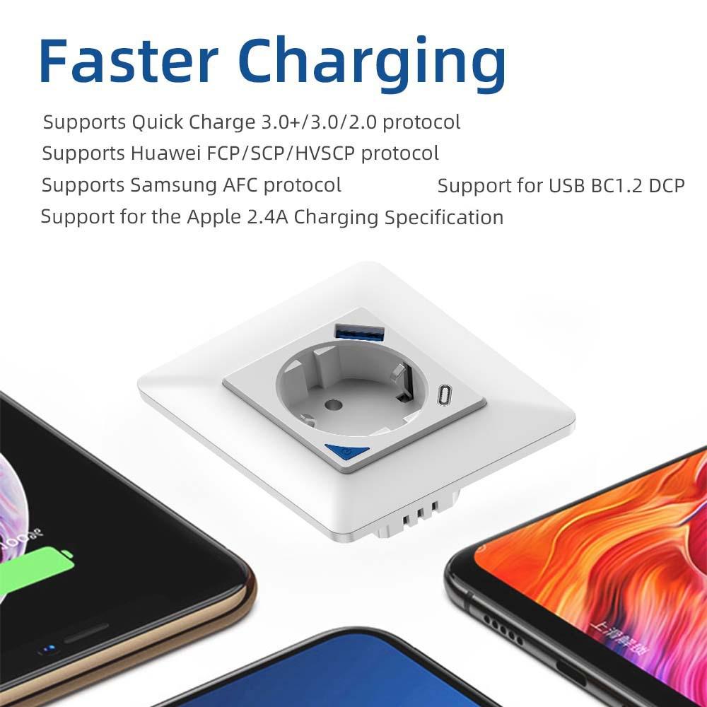 EU Wireless WiFi Smart Socket with Alexa Voice Control & USB Fast Charging