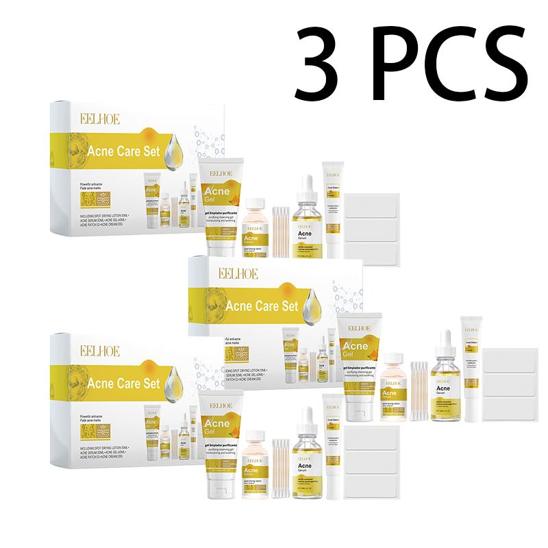 

Набор для ухода за кожей EELHOE против акне для кожи, склонной к акне. Смягчает, увлажняет и улучшает кожу.