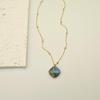 Elegant Blue Braided Rope Labradorite Necklace with Stainless Steel and Natural Stone Pendant