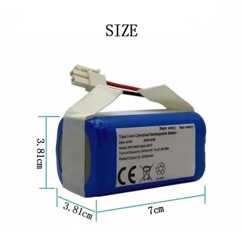 14.4v/14.8V 2600mah Lithium Battery Compatible with ILIFE A4 A4s V7 A6 A9 V7s Plus Robot Vacuum Cleaner 18650-4S1P Batteria