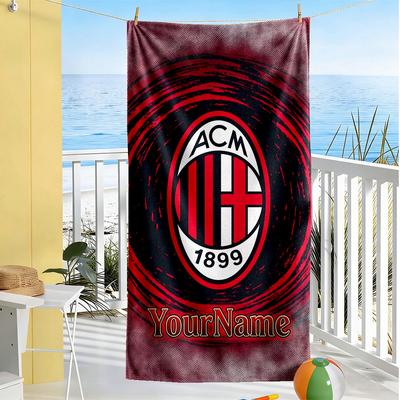 Ac Milan Personalized Text Beach Towel Super Soft Microfiber Quickdry Fabric Suitable for Sports Travel Swimming Yoga Bathroom Beach And Pool