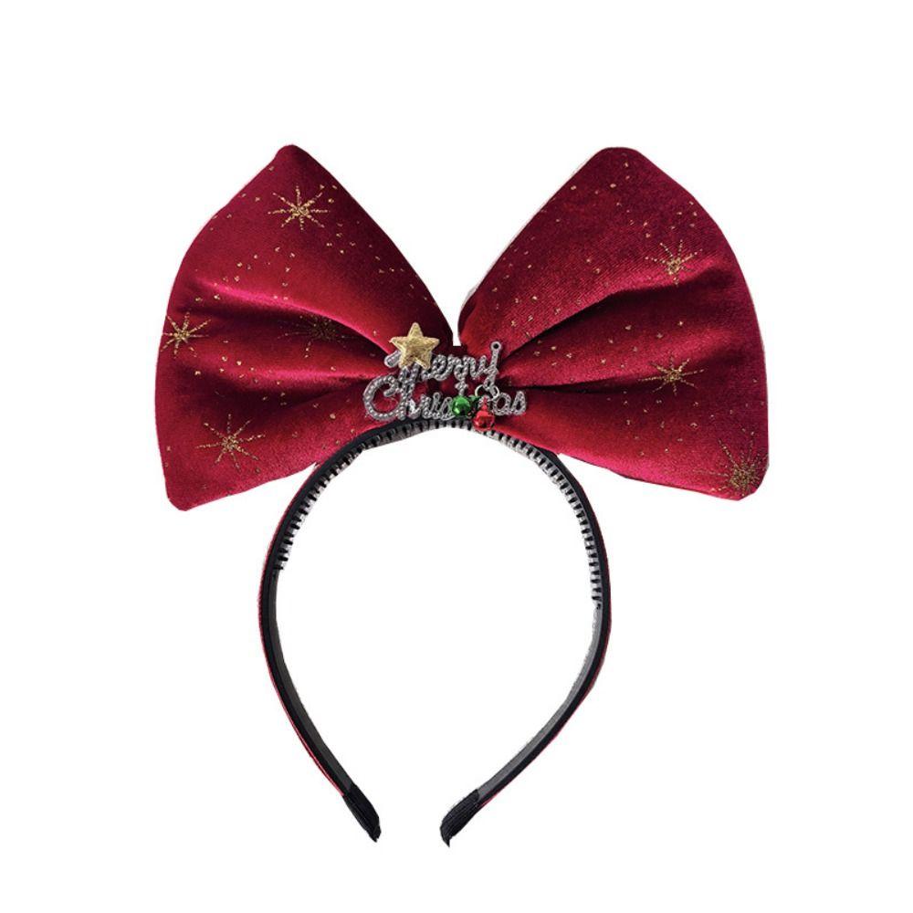 Sequin Christmas Hat Headband Star Christmas Children Hair Clip Cute Bowknot Hair Hoop Children's