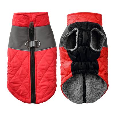 Winter Warm Dog Jacket For Small Medium Dogs With D-ring Waterproof Elasticity Puppy Fleece Clothes Yorkshire Pet Zipper Coat