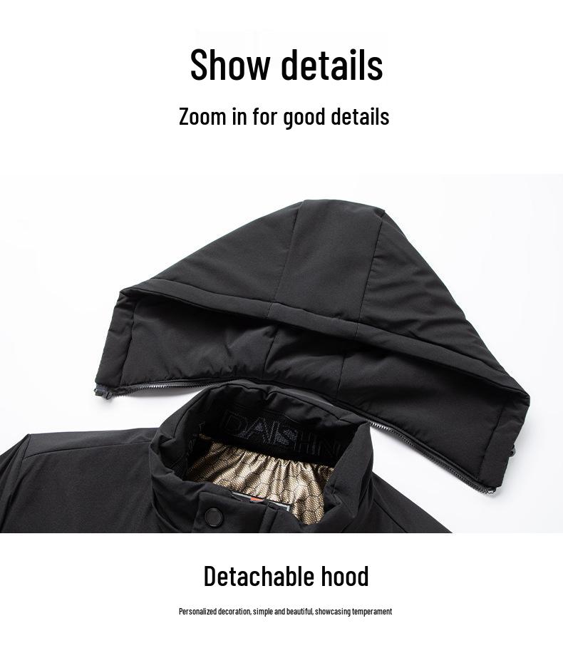 Men's Plus Velvet Thickened Winter Cotton Jacket - Warm, Windproof, Stylish for Middle-aged & Elderly