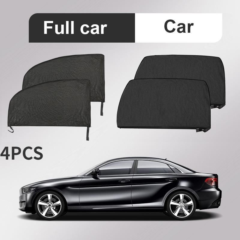 4PC Universal Privacy Window Mest Mosquito Net Window UV Protect Side Window Sunshade Mesh Sun Visor Protection Car Accessories