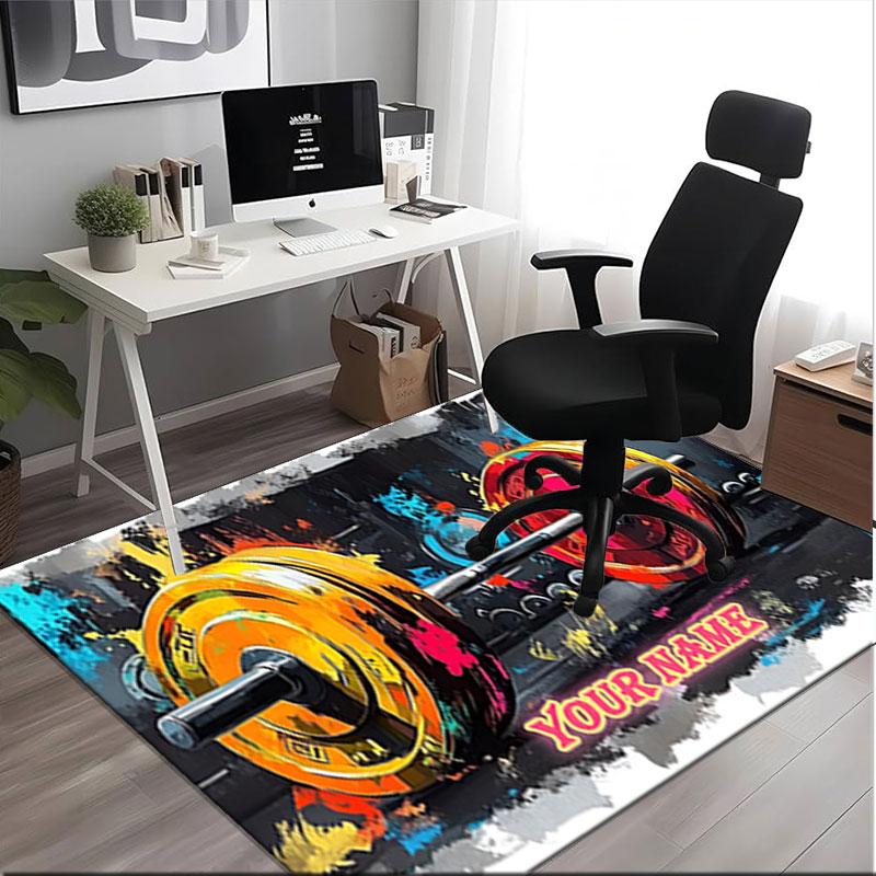 1PC Custom Name Artwork Theme Floor Mat Ideal for Living Room, Game Rooms, Office, Bedroom,Floor Mat Playful Design
