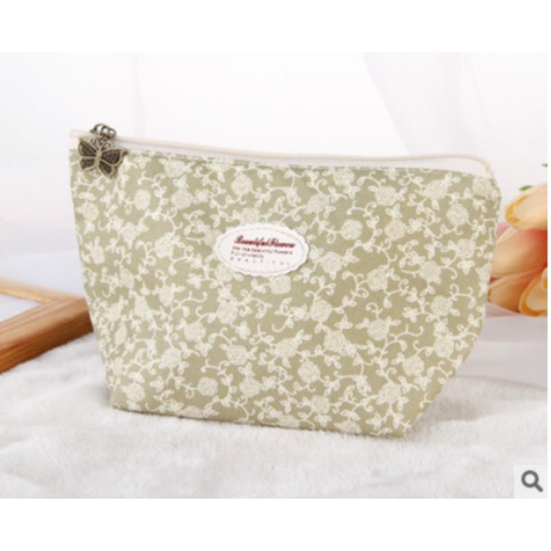 Bedruckte Reise-Kosmetiktasche, klein, koreanisch, tragbar, großes Fassungsvermögen, Kosmetiktasche, Clutch, Kosmetiktasche