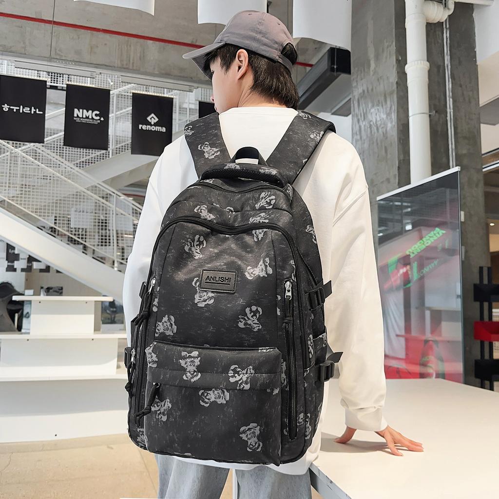 Schoolbag: Japanese-style schoolbag, high-aesthetic tie-dye backpack for junior high students, lightweight and large-capacity high school backpack