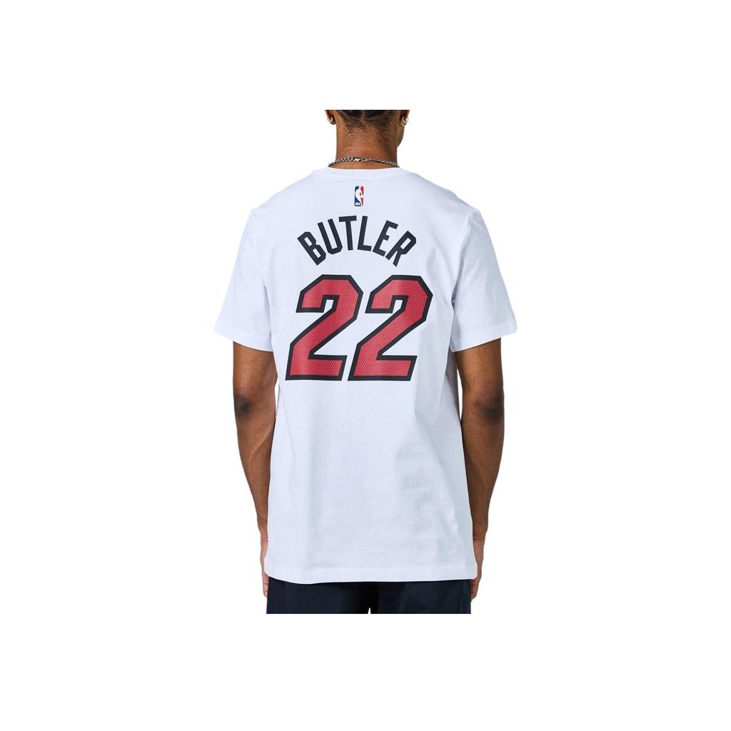 Nike X NBA Miami Heat Logo Moda Confortevole Morbida Delicata sulla Pelle Maglietta a Maniche Corte Uomo Top Bianco DR6383-108