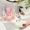 Cartoon Crab Toothbrush Holder Electric Toothbrush & Toothpaste Holder Available In Yellow, Pink, or White Sturdy Base Ceramic Material