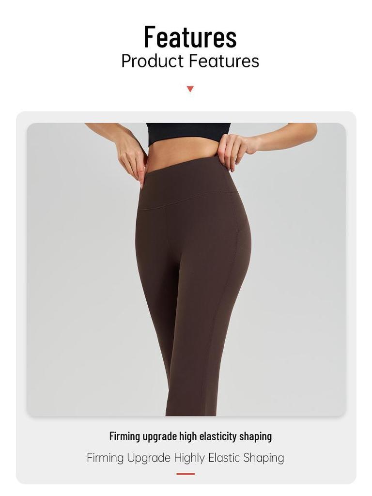 Women's High-Stretch, Bare-Feel Micro-Flare Yoga Pants - Skin-Friendly, No Lines, Good Drape, Casual Bell Bottoms
