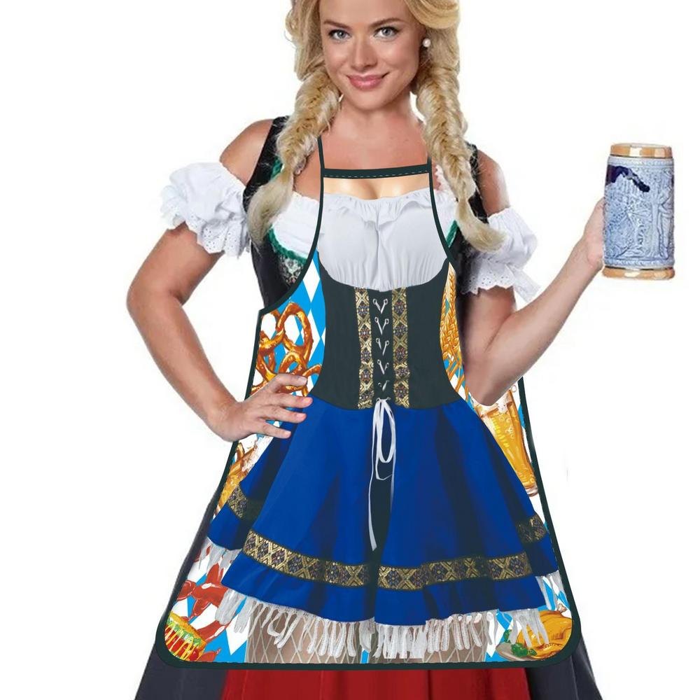 Oktoberfest Apron Personality Sexy Kitchen Waterproof Apron For Woman Delantal Cocina Hombre Barista BBQ Funny Muscle Apron Bibs