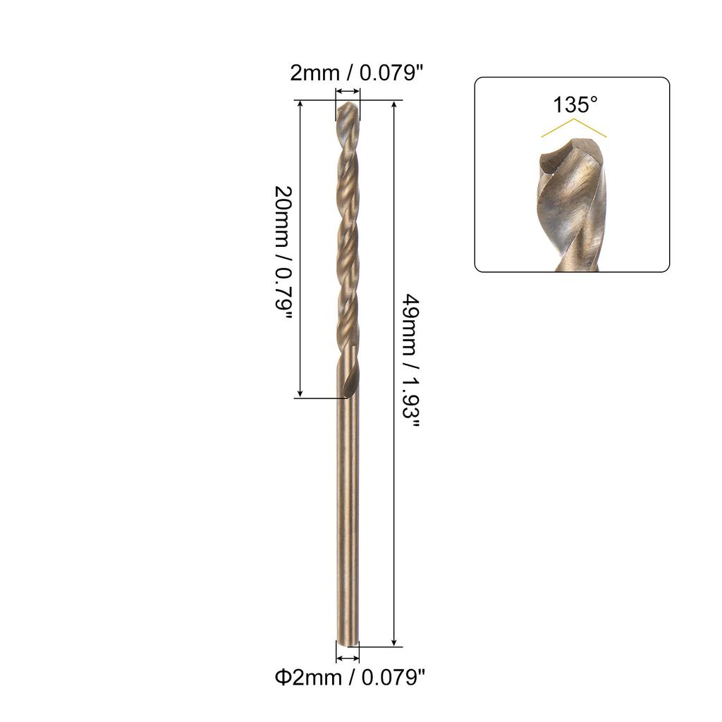 12pcs Jobber Drill Bits 1/2/3/4/5/6/7/8/9mm Titanium Coated HSS Split Point Twist Drill Bits for Stainless Steel Metal Wood