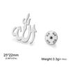 LIKGREAT Arabic God Brooch for Women Men Stainless Steel Pin Allah Symbol Religious Jewelry Amulet Muslim Gift