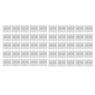 Lot de 50 équerres de fixation d'angle à angle droit en plastique pour meubles