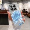 Luxury Blue Flowers Girls Women Phone Case For Xiaomi 14T 13T Pro 14Tpro 11 Lite 5G NE Shockproof Bumper Fundas Cover