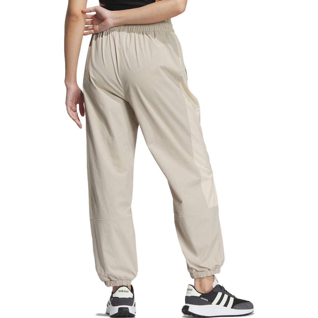 adidas Originals Solid Mid-Rise Fitted Tapered Woven Pocket Casual Pants Women Pants Beige IP0743