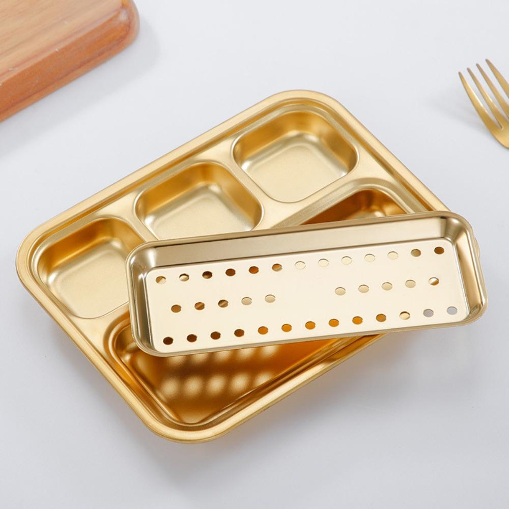 Convenient BBQ Tray 304 Stainless Steel Multipurpose Divided Plates Home Gatherings