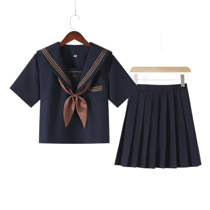 Authentic Navy Blue JK Uniform - Medium Long Sleeve Autumn/Winter Sailor Suit Set