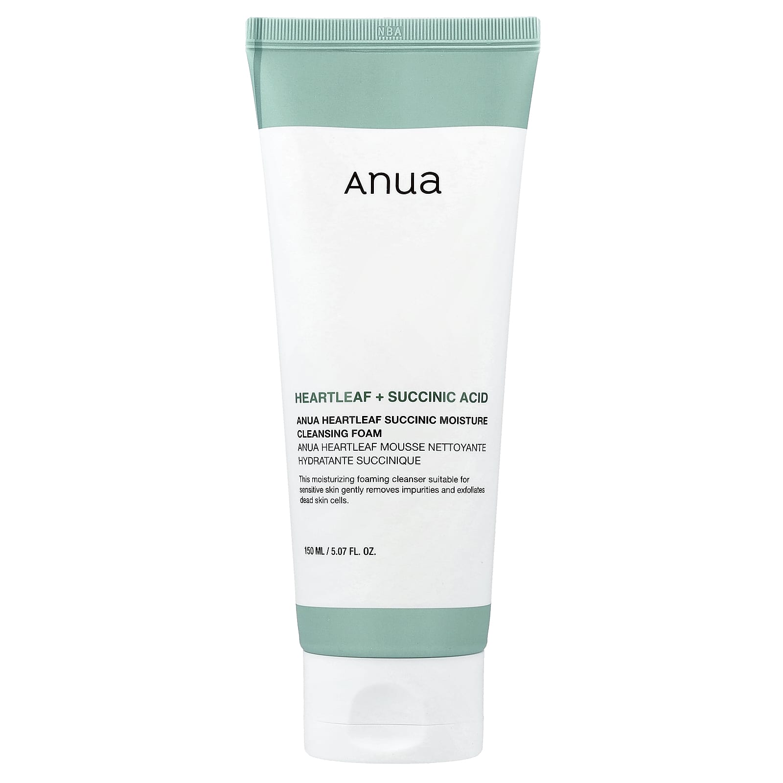 

Anua, Heartleaf Succinic Moisture Cleansing Foam, 150ml (5.07 fl oz)