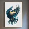 Scandinavian poster, canvas, flying eagle, forest, natural silhouette, wall art print, home decoration, oil painting without frame