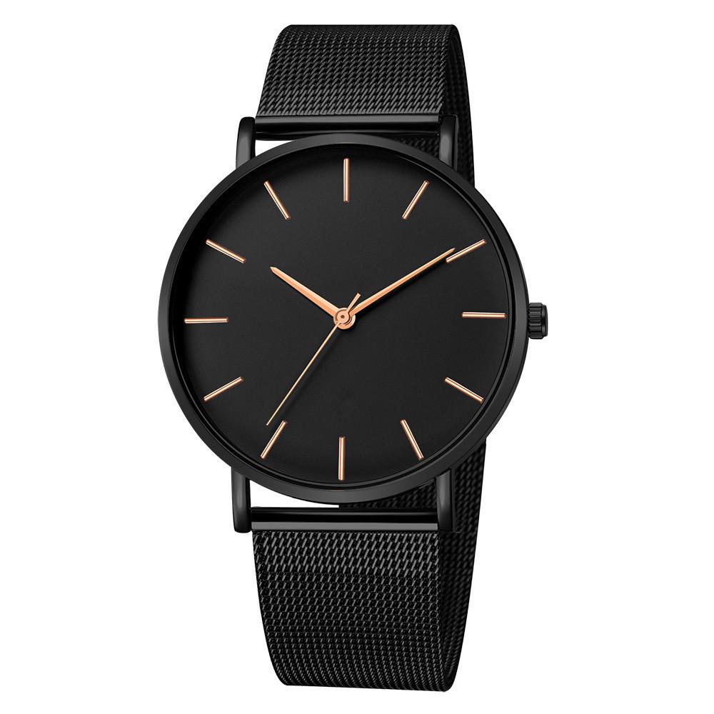 Men's Casual Large Dial Mesh Band Quartz Watch