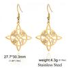 Lucktune Witch Knot Witchcraft Drop Earrings Women Stainless Steel Triskele Ankh Pentagram Symbol Earrings Vintage Jewelry Gift