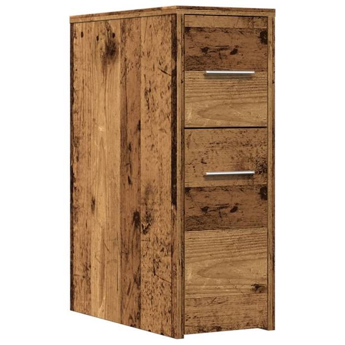 VidaXL Armoire de salle de bain étroite avec roulettes vieux bois, armoire de salle de bain haute, rangement de salle de 855284