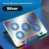 F36 5 Fan Notebook Air-cooled Cooling Stand Support 11-17.3'' Multi-angle Adjustable Gaming Laptop Bracket with 2 USB LED Screen