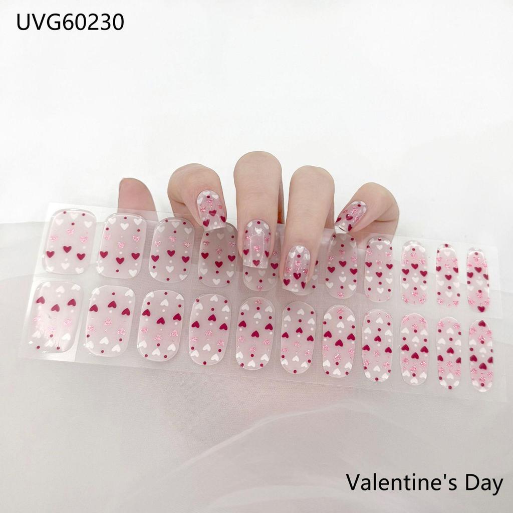 Transparent Nude UV Gel Nail Art Stickers: Semi-Cured, Semi-Baked Manicure Sheets