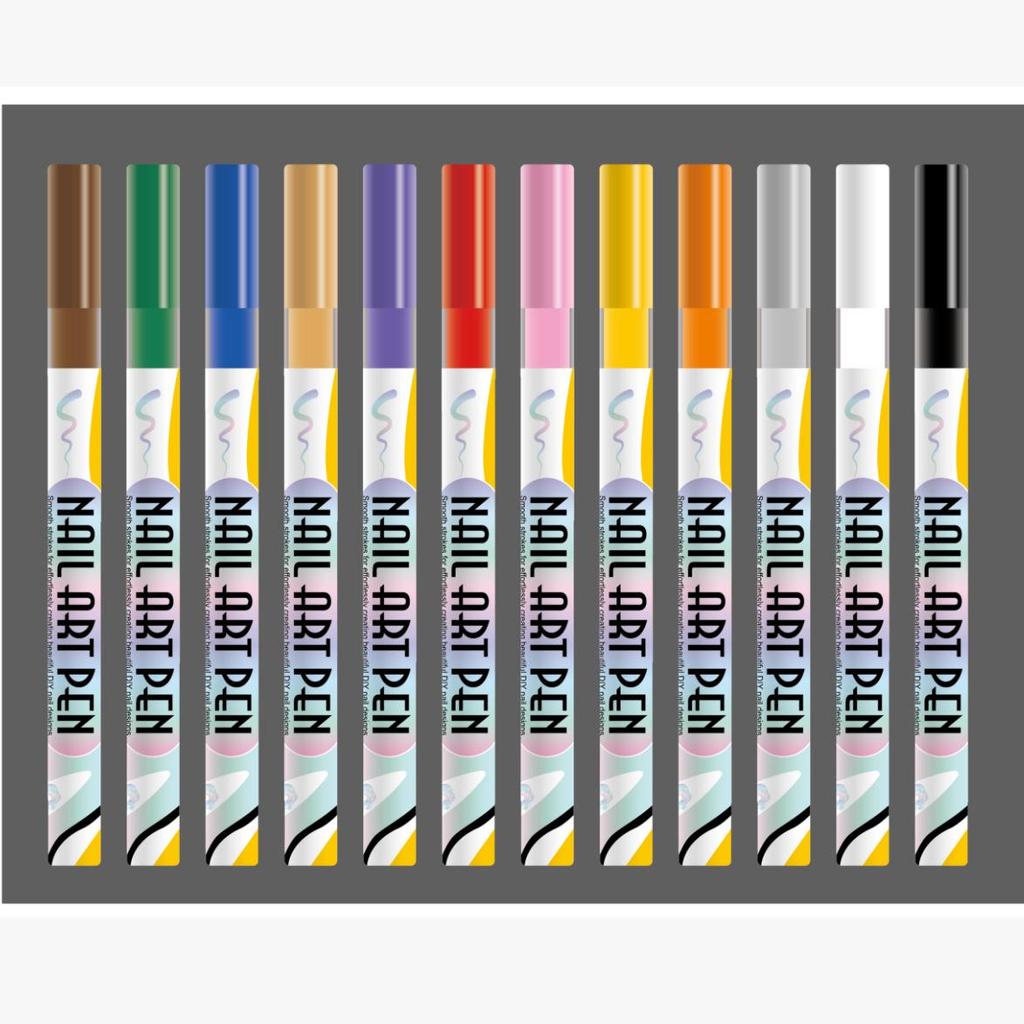 Quick-Dry Nail Art Graffiti Pen - Acrylic Marker for Flowers & Candy Colors, No Baking Lamp Needed.