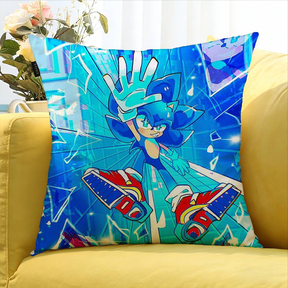 anime SSonics Cute Various Sizes Square Pillow Case For Car Home Bedchamber Decor