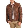 SKINOUTFIT Men's Genuine Lambskin Tan Leather Jacket Stylish Motorcycle Bomber Biker Outerwear MJ 45
