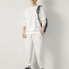 2Pcs/Set Men Casual Sport Suit Waffle Texture O-neck Long Sleeve Sweatshirt Elastic Waist Pockets Jogger Pants Set Loose Fit Sweatshirt Suit