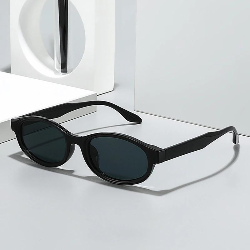  Oval Sunglasses Women Punk Double Color Shades UV400 Retro Men Trending Sun Glasses Clear Lens Frame