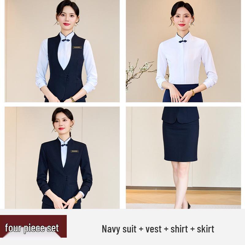 High-End Women's Workwear Set: Business Suit, Hotel Reception, Flight Attendant, Beauty Salon Uniform