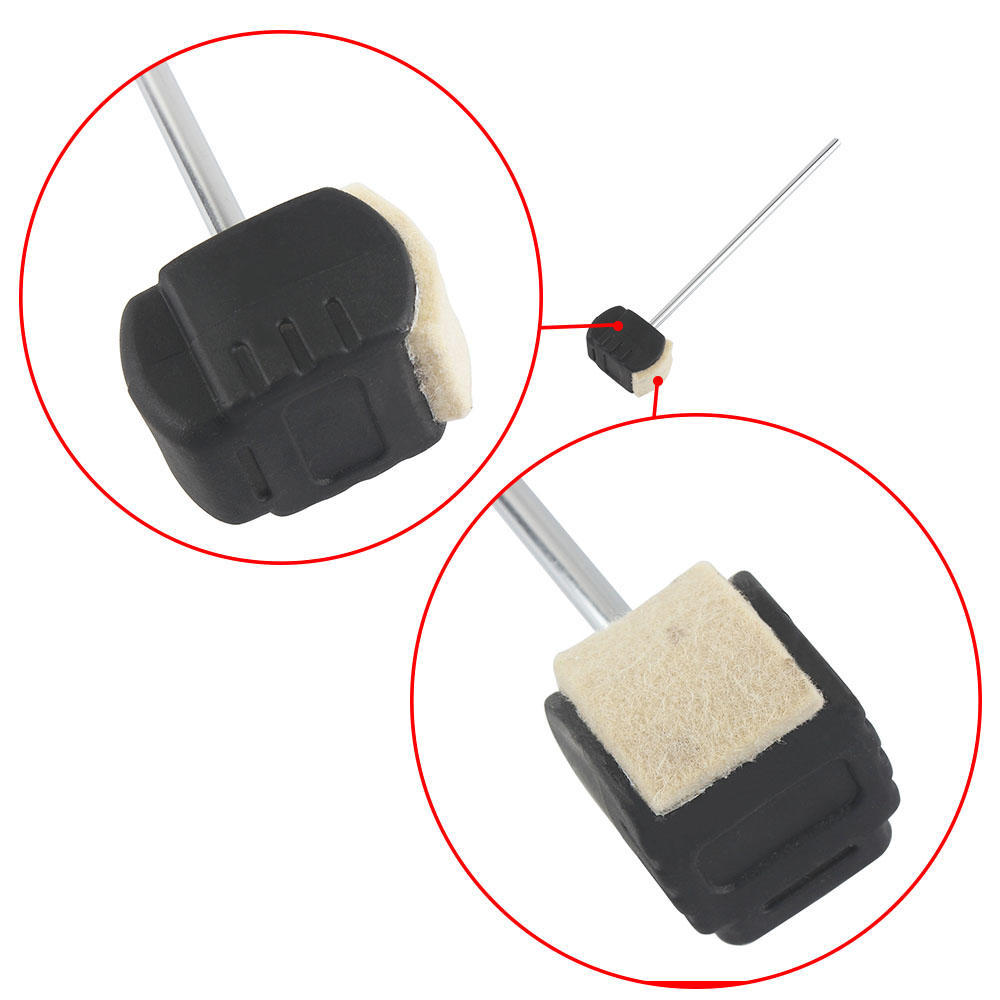 High-quality Bass Drum Pedal Beater Wool Felt Stainless Steel Handle Parts