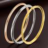 Gold-Plated Geometric Titanium Steel Bracelet for Women - Simple European & American Style