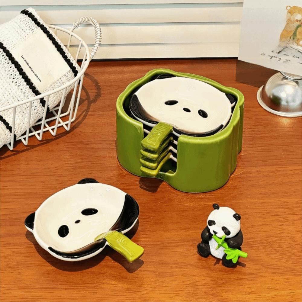 4/6Pcs Panda Shape Cartoon Panda Snack Dish Creative Ingredients Sauce Plate Table Decoration