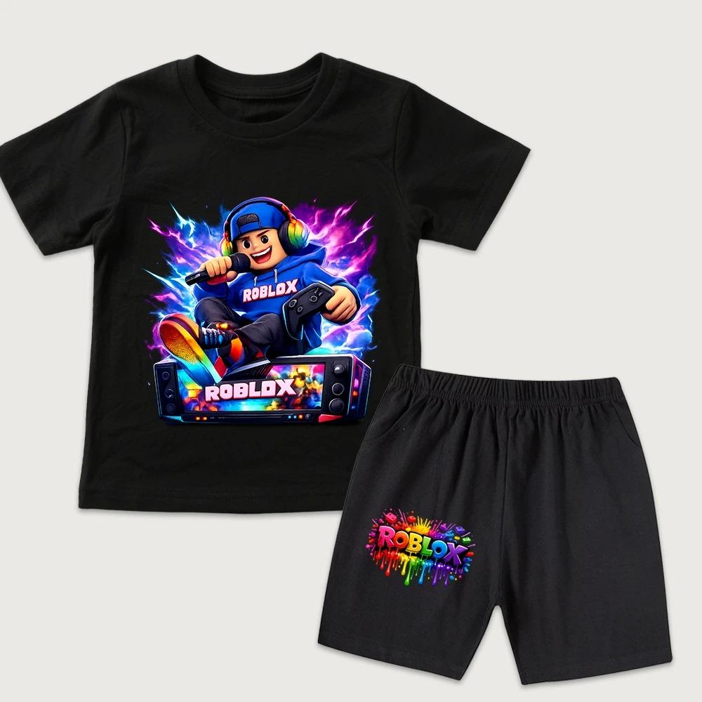 Fashion Funny Cartoon Game Character Printed Women s T-shirt and Shorts 2 Piece Set Summer Casual Outfit for Men s and Women s Clothing XXS
